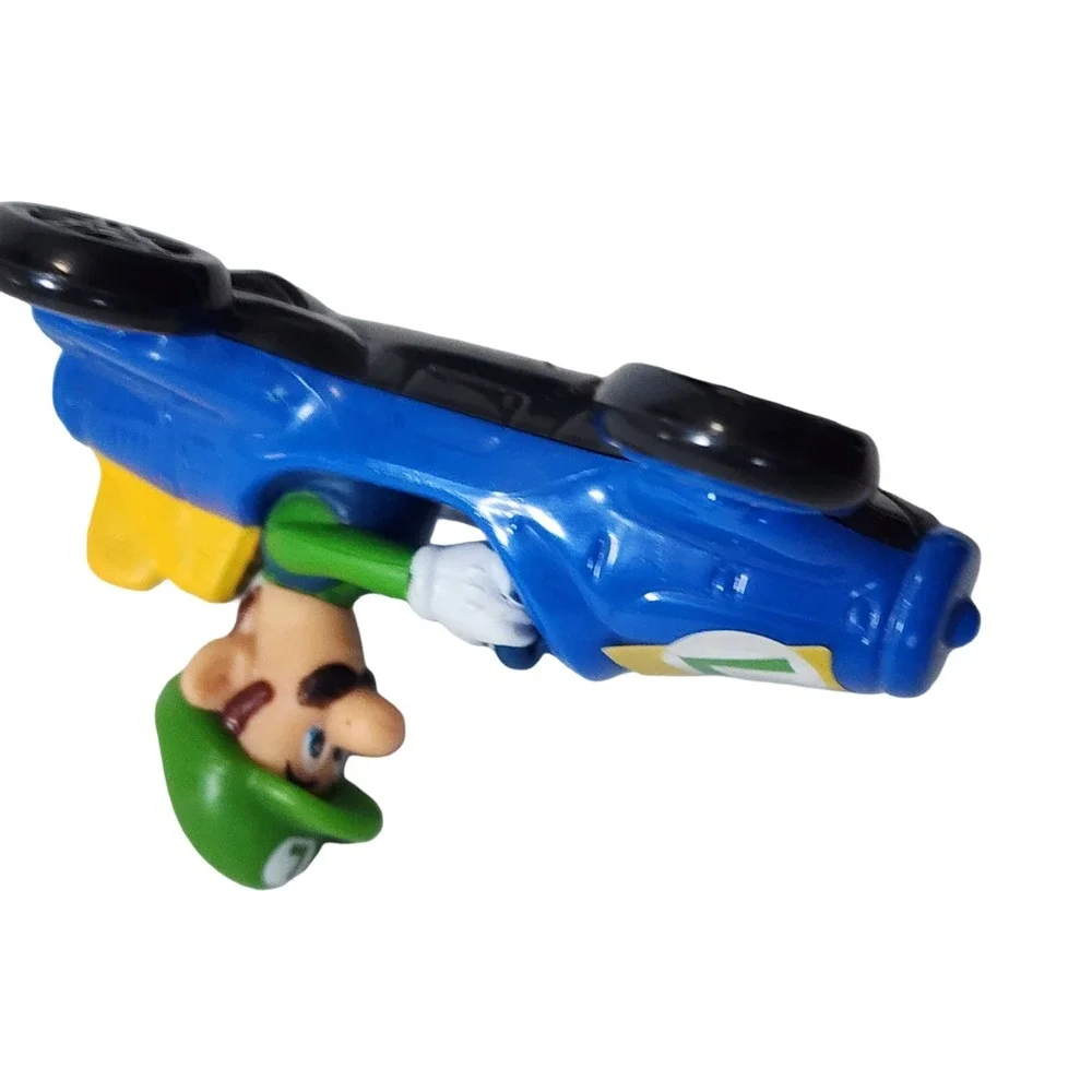 Nintendo Mario Kart Luigi Blue Racing Kart Mini Figure Toy Collectible 2 Inch